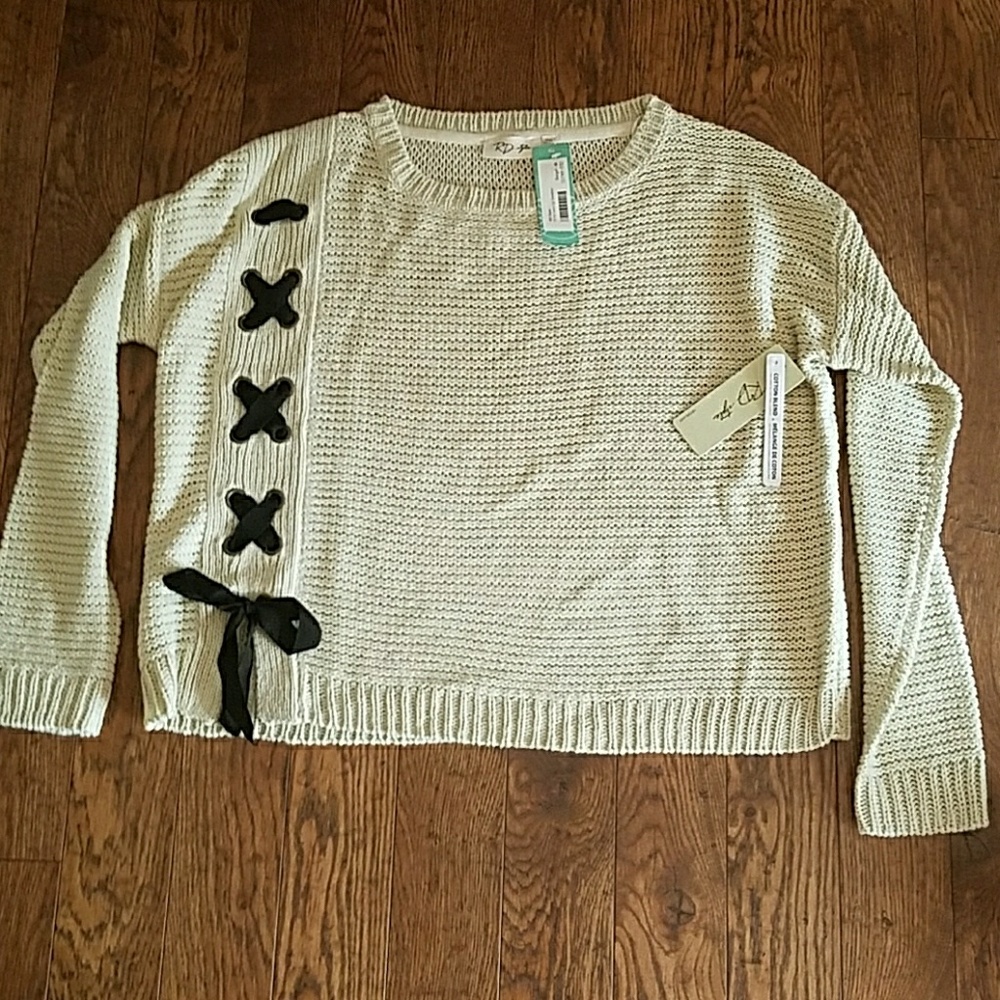 Rd style kirsti lace up sweater